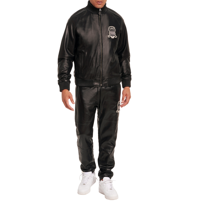 LEATHER TRACK PANT